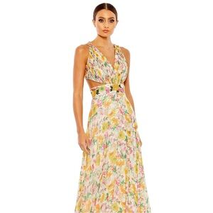 Ieena for Mac Duggal Floral Tie Back Gown size 14